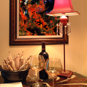 Fine Art Abstract Painting in Reds by Artist Michael John Valentine of Charlotte
