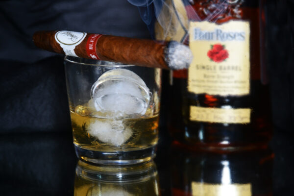 Four Roses Single Barrel Bourbon and Davidoff Blend Cigar by Artist Michael John Valentine of Davidson North Carolina
