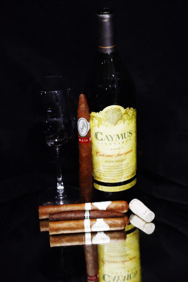 Caymus Cab Wine and Davidoff Blend Cigar Fine Art Painting by Artist Michael John Valentine of Charlotte
