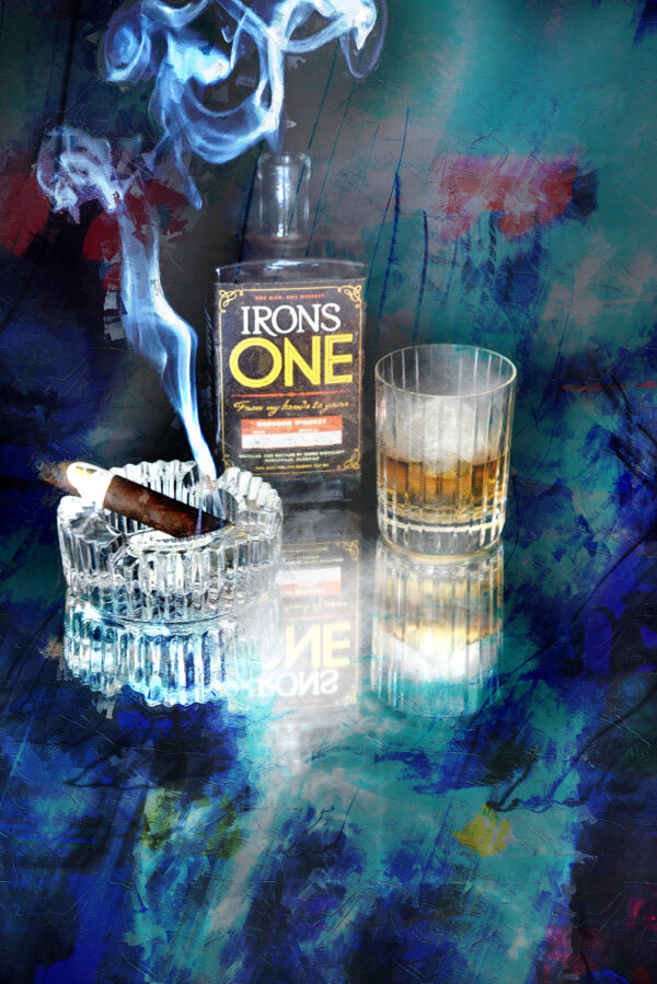 Irons One Bourbon whiskey Fine Art by Artist Michael John Valentine of Davidson North Carol;ina
