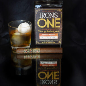 Irons One Bourbon whiskey with Davidoff Cigar Fine Art by Artist Michael John Valentine of Davidson North Carol;ina