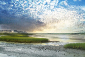 Ocean Isle Beach Marshlands Painting on canvas by Artist Michael John Valentine of Lake Norman