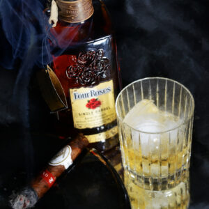 Blend Bar with Davidoff Cigar and Four Roses Fine Art by Artist Michael John Valentine of Charlotte