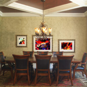 Triptych Abstract Painting by artist Michael John Valentine of Lake Norman