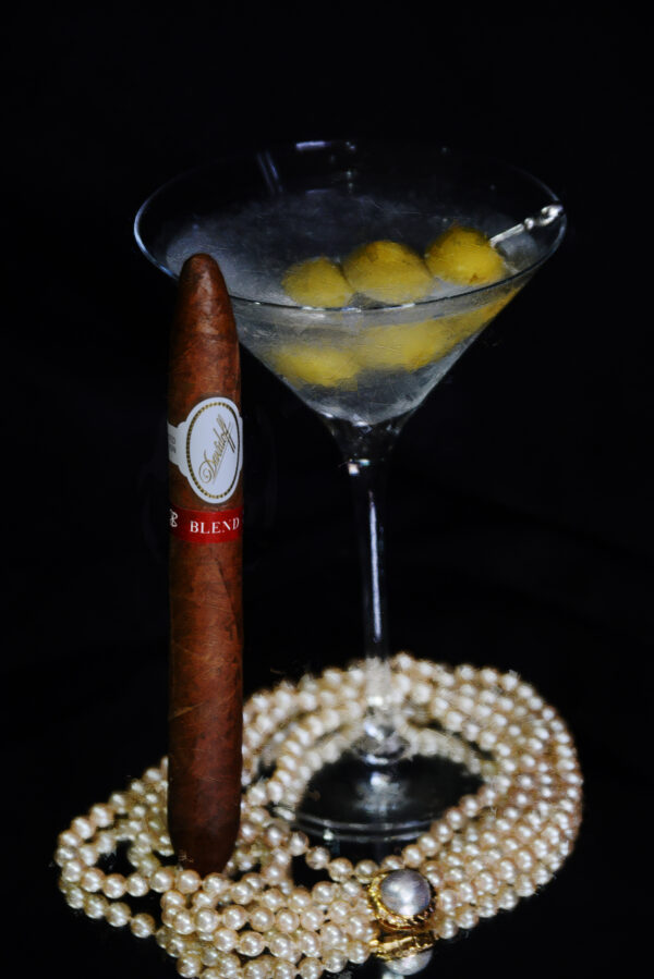 Martini Pearls and Davidoff Blend Cigar Fine Art by Artist Michael John Valentine of Davidson North Carolina