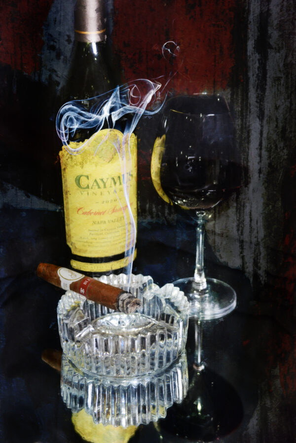 Caymus Abstract Davidoff Blend Cigar Fine Art Painting on Canvas by Artist Michael John Valentine of Charlotte