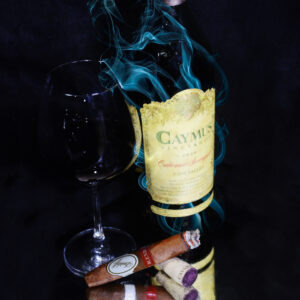 Davidoff Blend Cigar with Caymus Wine Fine Art Painting on Canvas by Artist Michael John Valentine of Lake Norman