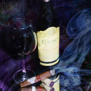 Caymus and Davidoff Blend Cigar Fine Art Painting on Canvas by Artist Michael John Valentine of Charlotte