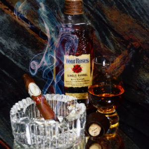 Four Roses Abstract Davidoff Blend Cigar Painting on Canvas by Artist Michael John Valentine of Huntersville North Carolina