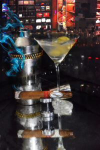 Martini with Davidoff Blend Cigar Fine Art painting on Canvas by Artist Michael John Valentine of Lake Norman