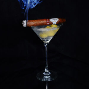 Martini and Davidoff Blend Cigar Fine Art Painting on Canvas by Artist Michael John Valentine of Cornelius North Carolina