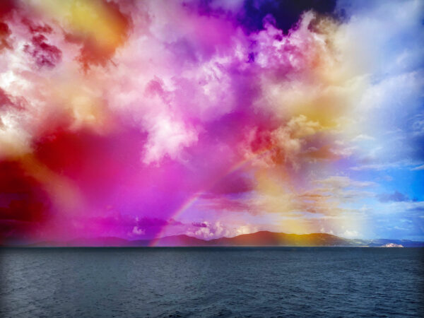 Abstract Caribbean Rainbow Fine Art Painting on Canvas by Artist Michael John Valentine of Huntersville North Carolina