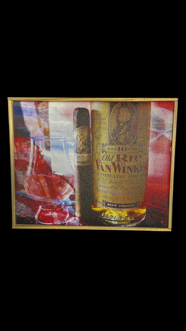 10 Year Pappy Van Winkle's Bourbon and Drew Estate Cigar Fine Art by Michael John Valentine of Huntersville North Carolina