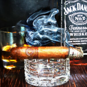 Montecristo Espada Cigar and Jack Daniel's Bourbon Fine Art on Canvas by Artist Michael John Valentine of Lake Norman