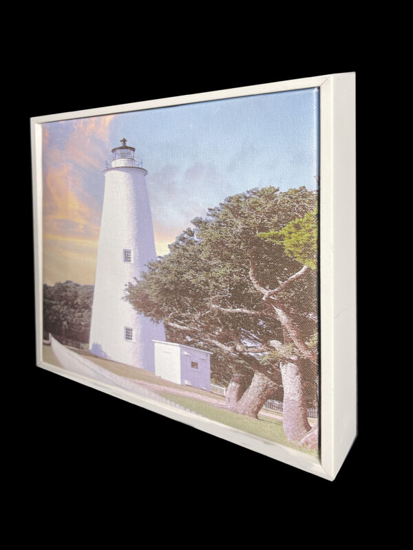 Ocracoke Lighthouse OBX Painting on Canvas 9 x 9 Framed by Artist Michael John Valentine of Charlotte