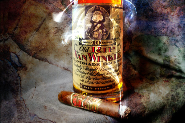 10 Year Old Rip Van Winkle Bourbon and Fuente Opus X Cigar Wall Art by Artist Michael John Valentine of Charlotte