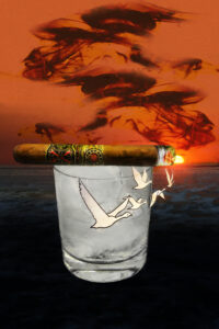 Grey Goose Vodka and Opus X Cigar at Sunrise by artist Michael John Valentine of Huntersville North Carolina