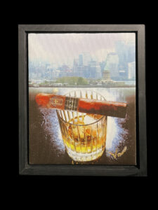 New York Montecristo Cigar Floating Frame with Cigar Box by artist Michael John Valentine of Charlotte