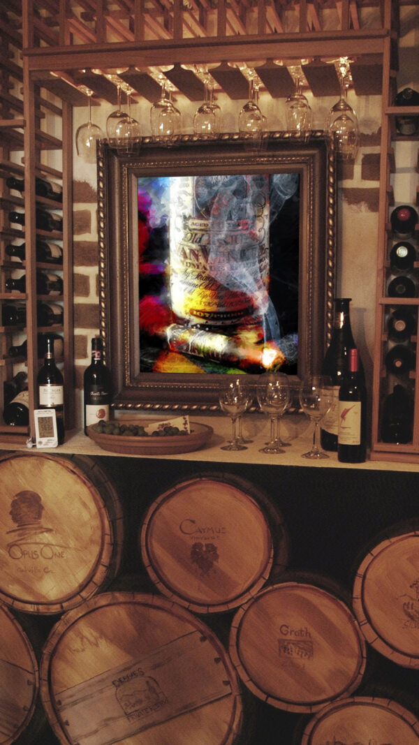 10 Year Pappy Van Winkle and Fuente Opus X Abstract Cigar Wall Art On Canvas by Michael John Valentine