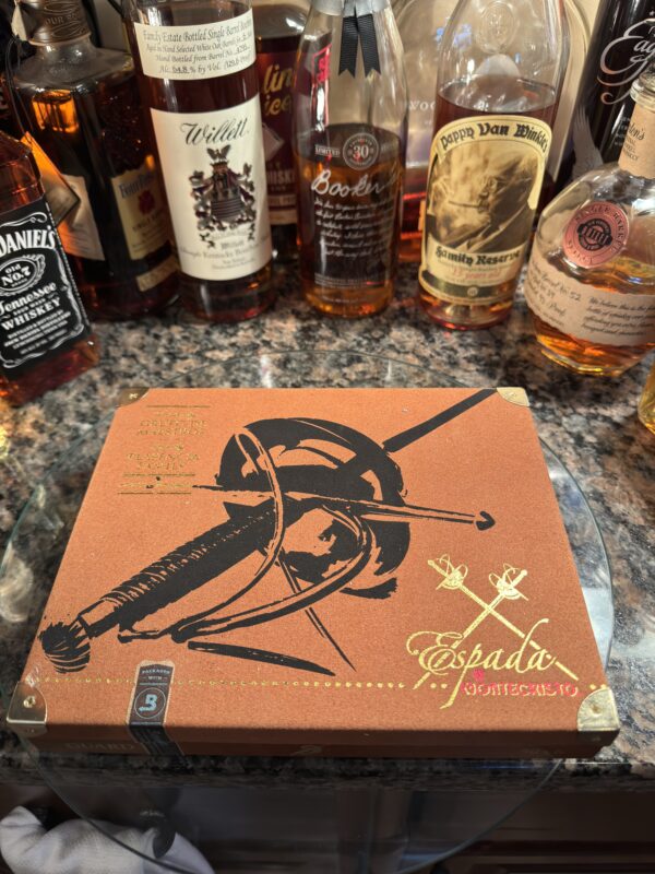 Montecristo Espada Cigar 8 x 6.5 Box and Jack Daniel's Bourbon with Lid Art on Canvas