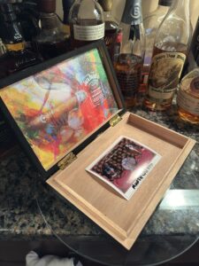 Montecristo Espada Cigar 8.75 x 5.5 Box and Jack Daniel's Bourbon with Lid Art on Canvas