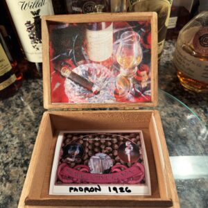 Padron 1926 Cigar box lid art with Pappy on canvas