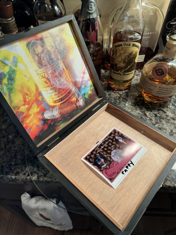 Pappy Van Winkle Cigar 8 x 7.5 Box and Pappy Van Winkle's Bourbon with Lid Art on Canvas