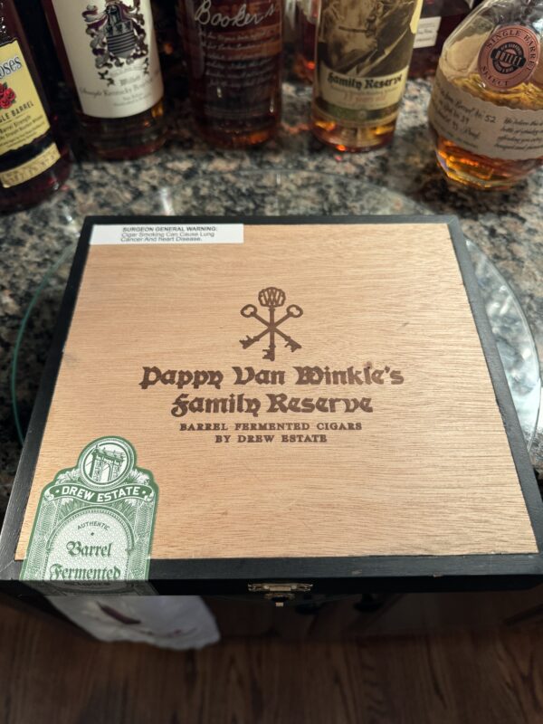 Pappy Van Winkle Cigar 8 x 7.5 Box and Pappy Van Winkle's Bourbon with Lid Art on Canvas