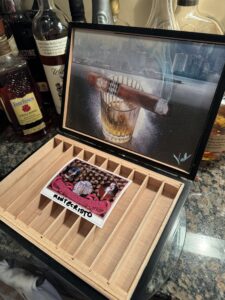 Montecristo New York Cigar 10.25 x 8 Box and Bourbon State Of Liberty with Lid Art on Canvas