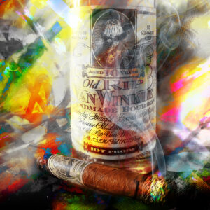 Abstract 10 Year Rip Van Winkle's Pappy Bourbon Drew Estates Cigar