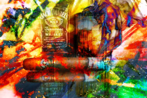 Abstract Jack and Ice Espada Montecristo Cigar Abstract Painting on canvas