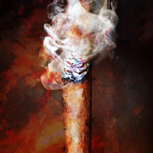 Abstract Cigar Painting Lady In The White Smoke