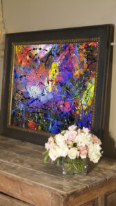 Modern Abstract Art Titled Crazy On You 28 x 42 in studio