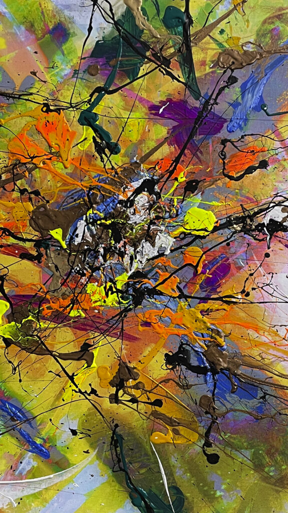 Abstract Modern Wall Art Titled Meeting At Another Place 28 x 42 in studio