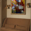 Blantons Bourbon with Padron 1926 anniversary cigar painting on canvas by Michael John Valentine