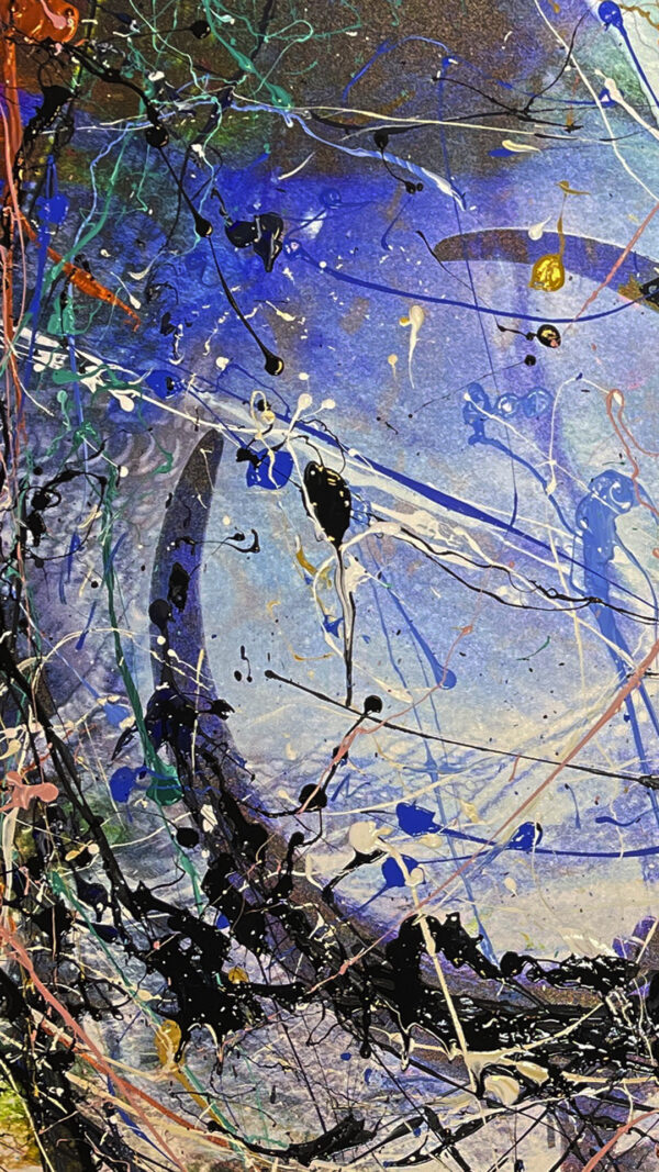 Abstract Modern Wall Art Titled Moon In A Nebula 28 x 42 in studio