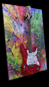Abstract Modern Wall Art Titled Red Electric Guitar