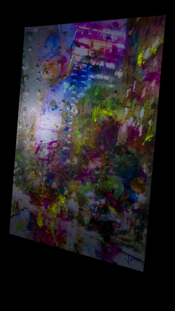 Abstract Modern Wall Art Titled A Night Under Charlotte City Lights Painting On Canvas