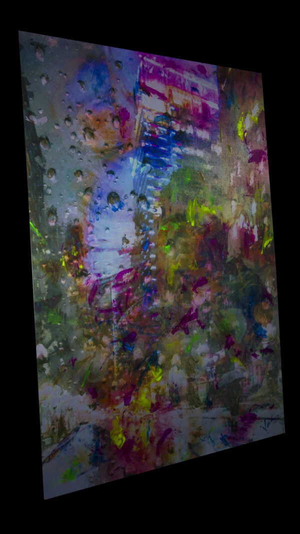 Abstract Modern Wall Art Titled A Night Under Charlotte City Lights Painting On Canvas