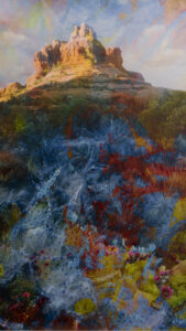 Sedona Cactus Flowers on canvas by artist Michael John Valentine