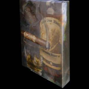 Signed Pappy Van Winkle's Bourbon and Opus X Cigar 8 x 10 Framed Wall Art Painting on Canvas