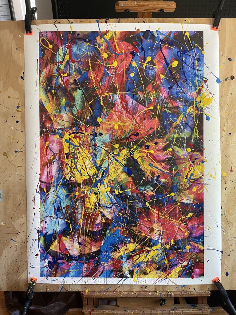 Abstract Modern Wall Art Titled Estillo Fiesta 28 x 42 in studio