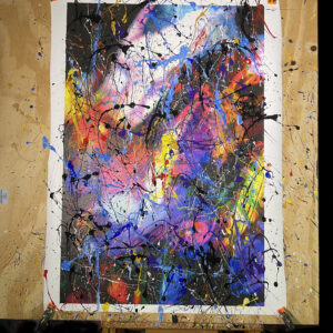 Modern Abstract Art Titled Crazy On You 28 x 42 in studio