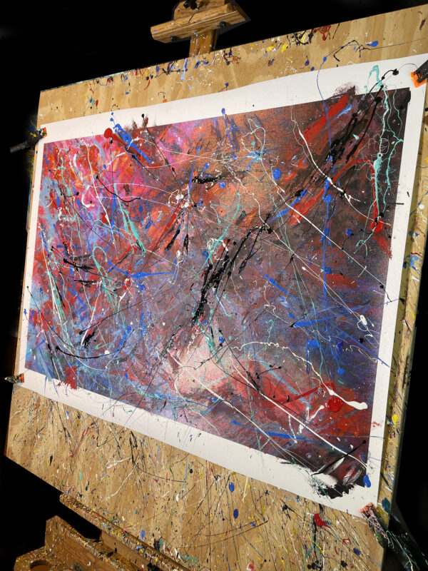Abstract Modern Wall Art Titled Waiting On You 28 x 42 in studio