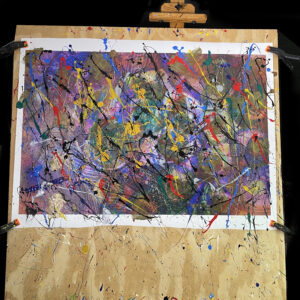 Abstract Modern Art Painting Titled Makes Perfect Sense 28 x 42 in studio