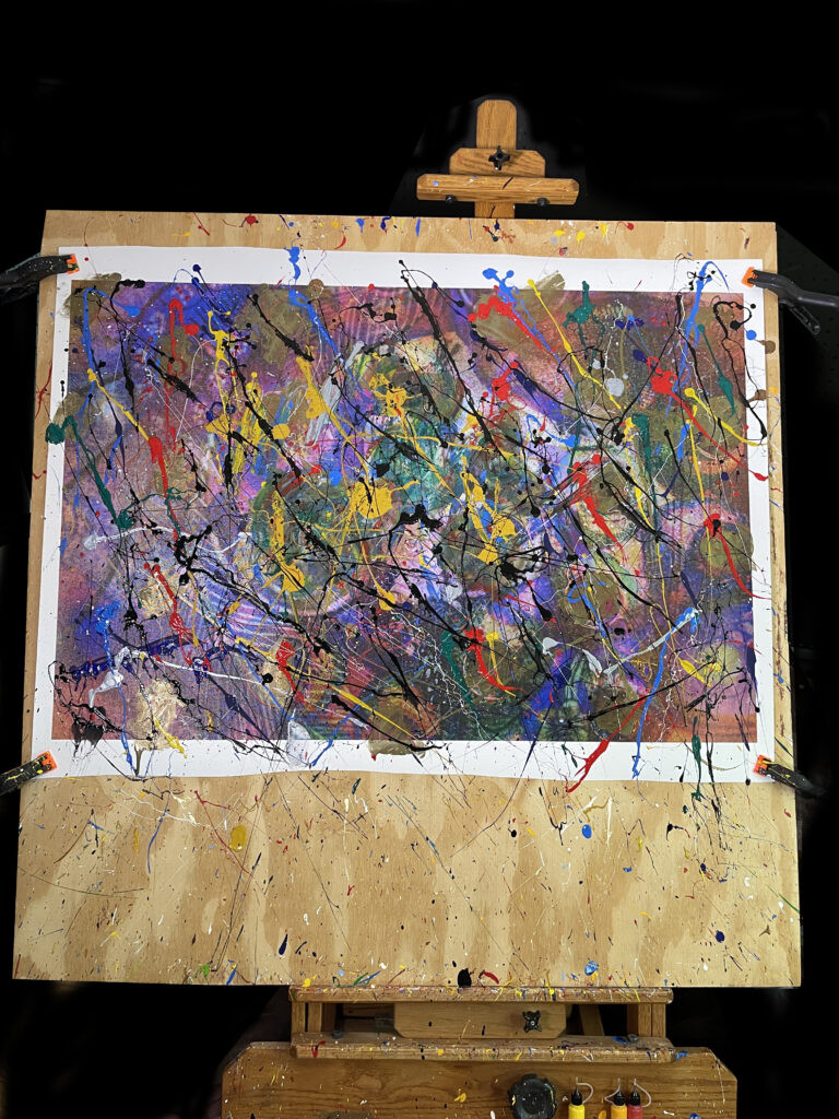 Abstract Modern Art Painting Titled Makes Perfect Sense 28 x 42 in studio