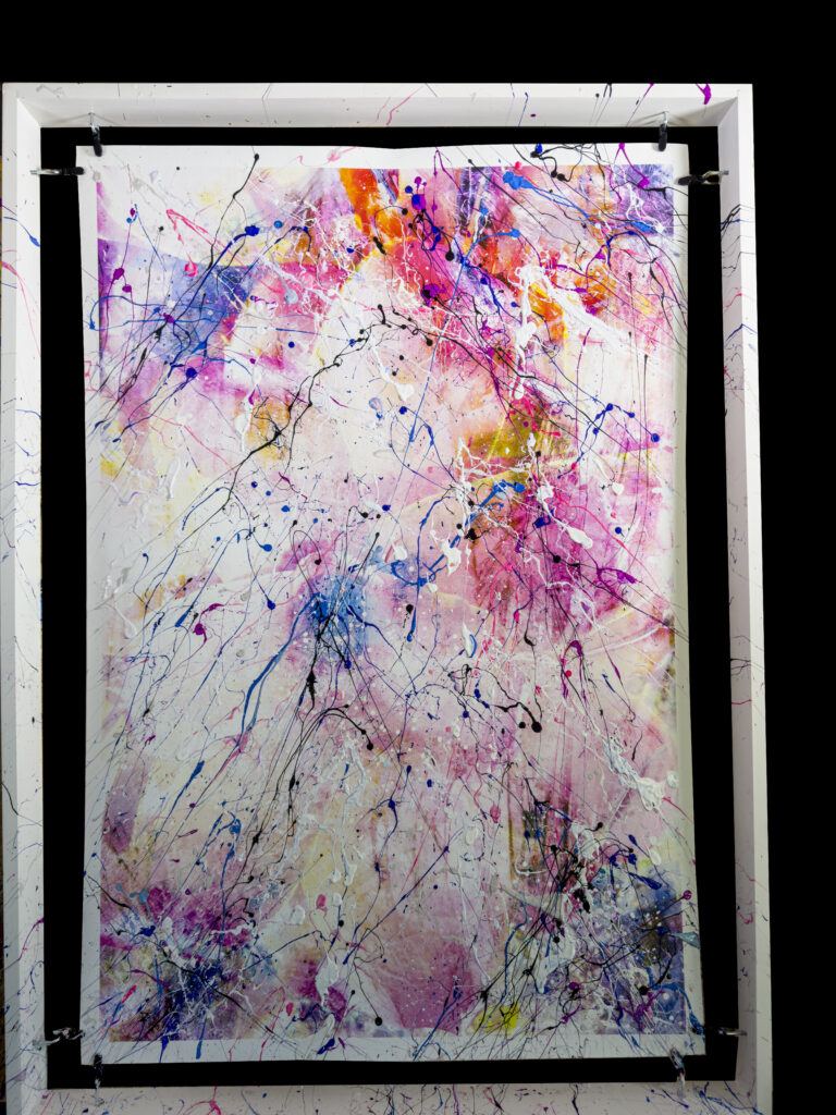 Calm Down Abstract Wall Art Painting on canvas with a suspended frame