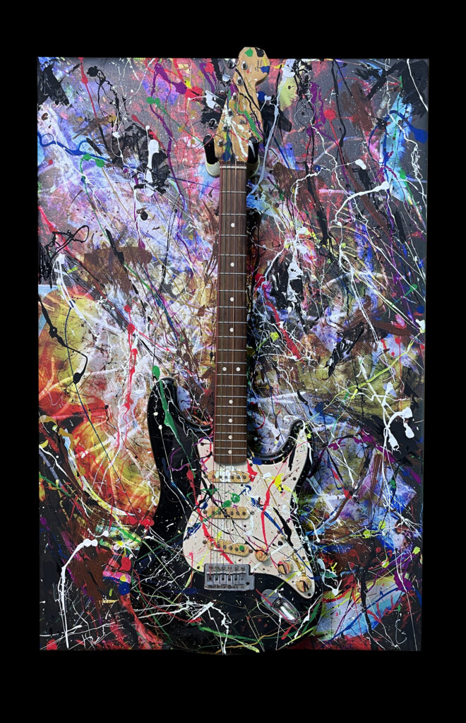 Abstract Modern Wall Art Titled Fender Guitar 26 x 40 in studio
