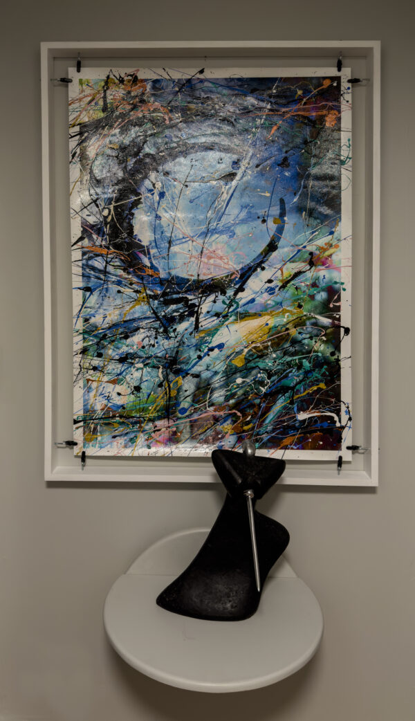 Abstract Modern Wall Art Titled Moon In A Nebula 28 x 42 in studio