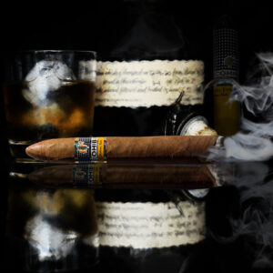 Blanton's Bourbon Whiskey and Cohiba Cuban Cigar Art on canvas by artist Michael John Valentine
